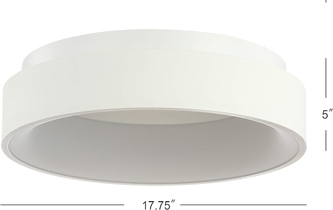 JONATHAN Y JYL7206A Ring 17.7" Integrated LED Flush Mount, Modern, Contemporary, Dimmable, 3000K Cozy Warm Light Kitchen,Hallway,Bathroom,Stairwell, White