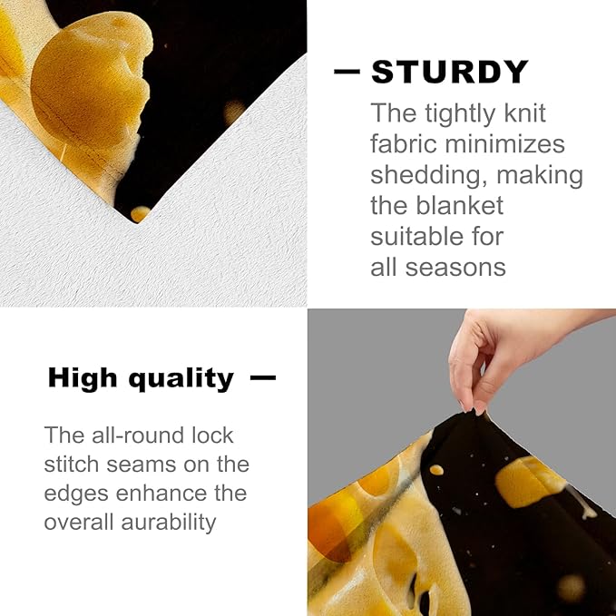 Cheese Blanket for Women Adults, Flannel Cheese Blankets Gifts, Cheese Throw Blanket for Sofa Bed Living Room Soft Warm Cozy Cheese Decor 80" x 60"