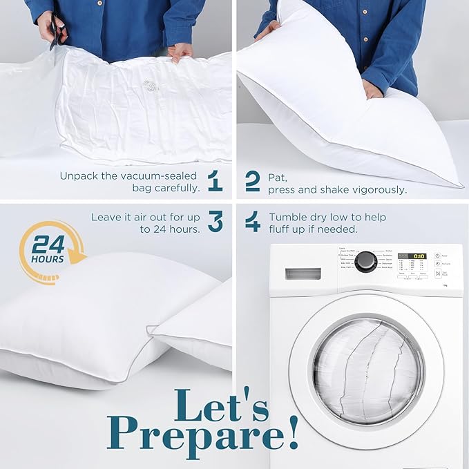 viewstar Bed Pillows King Size Set of 2, Hotel Quality, Down Alternative Big Pillow for Back, Stomach or Side Sleepers, Firm