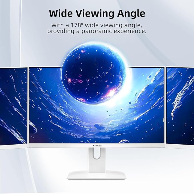 27” White Monitor，QHD (2560x1440P) 180Hz 100% sRG Computer Monitors，IPS Panel, 3Sides Frameless, Flicker-Less,Blue Light Filter, for Office & Gaming (DP,HDMI)