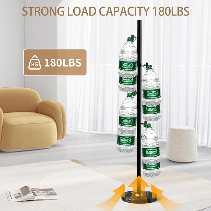 Modern Metal Coat Rack Stand with Natural Marble Base, Heavy Duty Coat Rack Freestanding with 8 Hooks, BlackStanding Coat Racks Hall Tree Stand for Bag, Jacket, Entryway Office