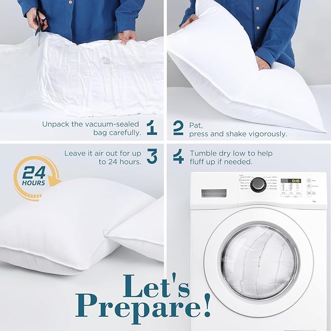 viewstar Bed Pillows King Size Set of 2, Hotel Quality, Down Alternative Big Pillow for Back, Stomach or Side Sleepers, Soft