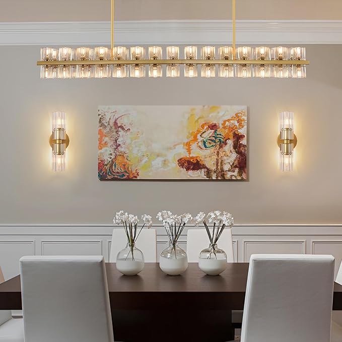 Modern Crystal Wall Sconces 2 Light,K9 Crystal Brass Sconces Wall Lighting,Crystal Modern Wall Sconces Indoor Wall Sconce Bedroom Wall Sconce for Bathroom,Stairway,Entryway,Hallway, Living