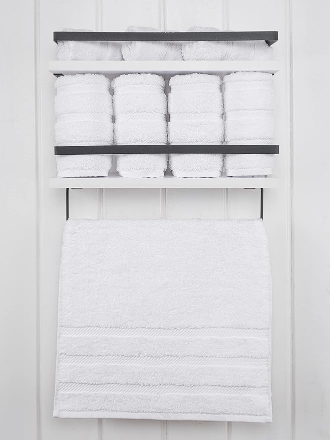 American Soft Linen Luxury Hand Towels for Bathroom, 100% Cotton Turkish 4 Piece Hand Towel Set, 600 GSM Hand Face Towels for Kitchen, White Hand Towels