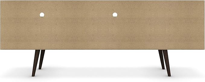 Manhattan Comfort Liberty Collection Mid Century Modern TV Stand With Three Shelves, One Cabinet and One Drawer With Splayed Legs, White/Wood, Large, Model:202AMC69