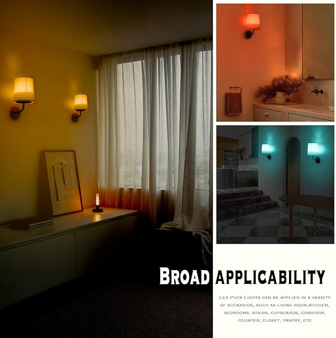 HEQIQEH Rustic Vintage Battery Operated RGB Wall Sconce Light Fixture with Remote Control, Flared Funnel Linen Fabric Shade Dimmable Nightstand Lamps for Bedroom Bedside, 2 Packs (Antique-2)