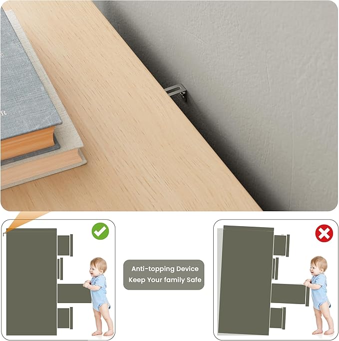 HAIOOU Fluted 6 Drawer Dresser with Power Outlet, 47.2” Wide Modern Chest of Drawers, Curved Profile Design Wooden Dresser for Bedroom, Clothing Storage Organizer TV Stand for Closet - Natural Oak