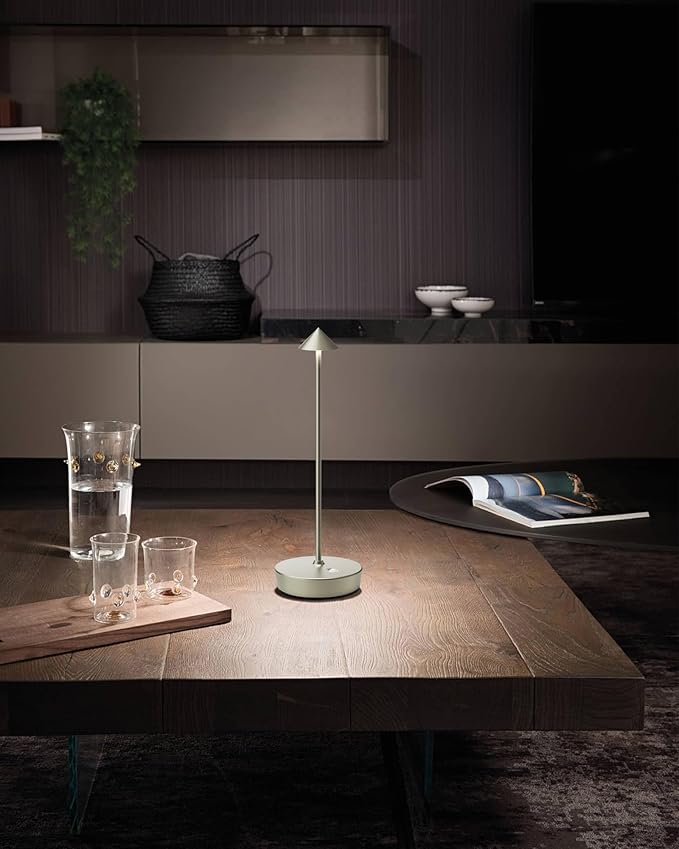 Cordless Table Lamps Rechargeable, 6000mAh Battery Operated LED Desk Lamp Outdoor Waterproof Portable Touch Dimmable Table Night Light for Patio Restaurant Dining Home Silver