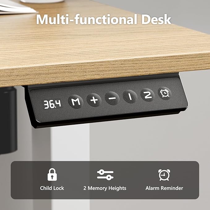 Electric Standing Desk 40 x 24 Inches, Height Adjustable Sit Stand Home Office Computer Desk with Memory Presets,Wood Color