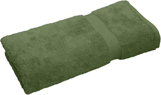 Luxury Hotel & Spa Quality, Quick Dry 100% Turkish Cotton 700 GSM, Eco Friendly Towel, for Bathroom Oversize Dobby Border Bath Towels 35 X 70 (Bath Sheet Single Towel Set of 1, Moss)