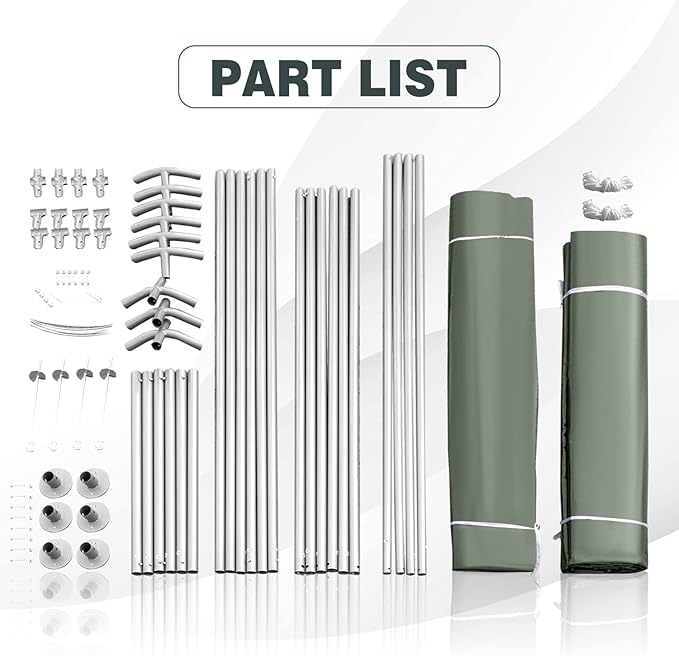 ERGOMASTER 10 Ft x 10 Ft Outdoor Carport Patio Storage Shelter Metal Frame and Waterproof Ripstop Cover for Motorcycle and ATV Car