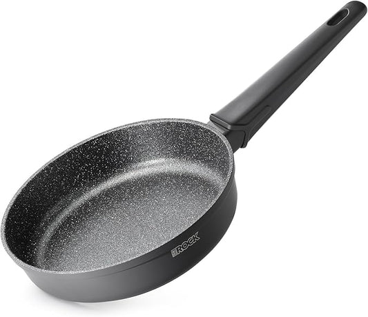 THE ROCK SOHO 8-Inch Non Stick Frying Pan – Nothing Sticks, Never Warps, Lasts Longer, Healthy Skillet with Heat-Resistant Handle, PFOA Free, Oven & Dishwasher Safe, Black
