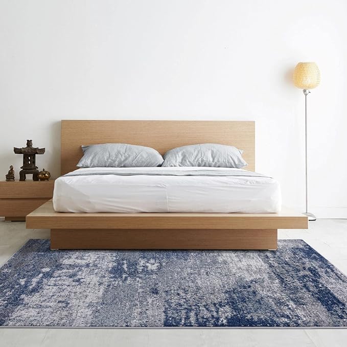 LUXE WEAVERS Hampstead Collection 941 Dark Blue 5x7 Modern Area Rug