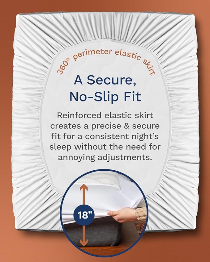 ViscoSoft Copper Pillow Top Twin XL Mattress Pad - Soft Overstuffed Premium Cloud-Like Support - Quilted Fiberfilled Mattress Topper with Deep 18" Pocket for Secured Fit