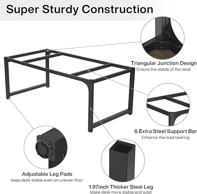 Tribesigns Modern Computer Desk, 70.8 x 31.5 inch Large Office Desk Computer Table Study Writing Desk Workstation for Home Office, Grey/Black