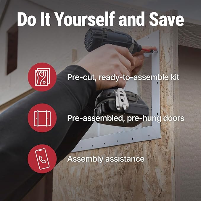 Handy Home Products Rookwood 10x10 Do-It-Yourself Wooden Storage Shed- Does not Include Floor kit, Paint, or Roofing Shingles