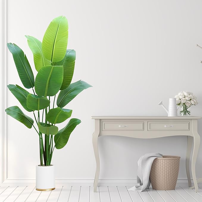 Bird of Paradise Plant Artificial 6ft,Faux Plants Indoor Tall with 12 Trunks - The Perfect Indoor Silk Floor Plant for Home Decor in Living Room, Office, and Bedroom (6FT Bird of Paradise)