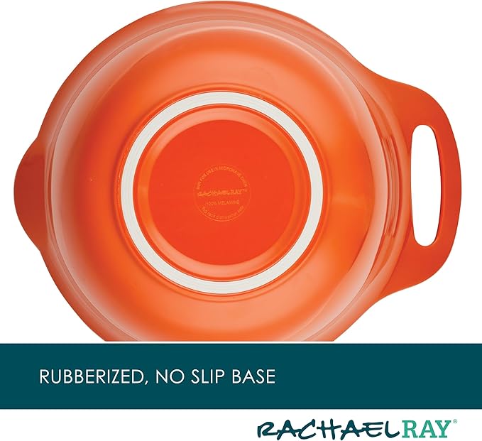 Rachael Ray Pantryware Mixing Bowl Measuring Cup and Utensil Set, 10 Piece, Orange