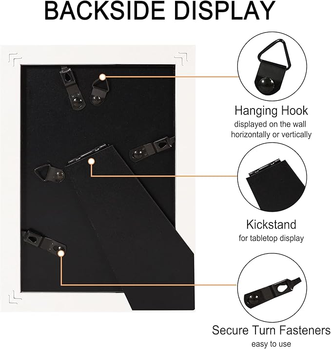 4x6 Picture Frame Set of 4, High Definition Real Glass, Display Pictures 3.5x5 with Mat or 4x6 Without Mat, Gallery Wall Hanging or Tabletop Photo Frames, White