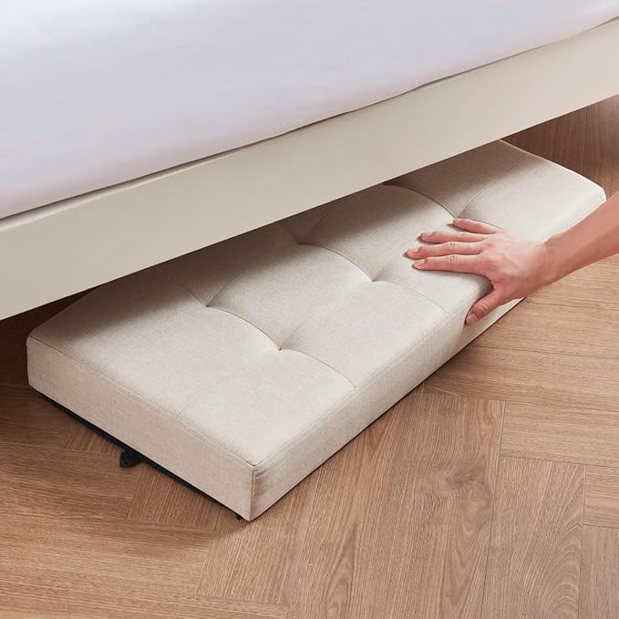 Ornavo Home 30 Inch Storage Ottoman, Large Storage Bench, Ottoman with Storage with Legs, Foot Rest Stool, Bedroom Bench - Beige