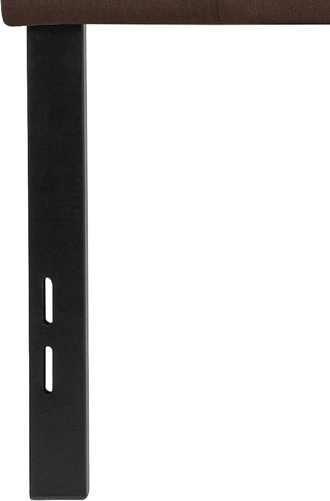 EMMA + OLIVER Arched Button Tufted Full Size Headboard in Dark Brown Fabric