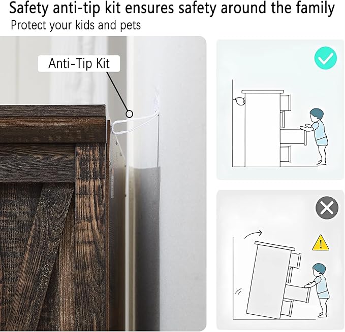 Farmhouse 6 Drawers Dresser Chests for Bedroom,Tall Chest of Drawers, Wood Dressers Organizer for Closet, Modern Storage Organizer Cabinet for Bedroom,Living Room,Hallway & Entryway,Dark Rustic Oak