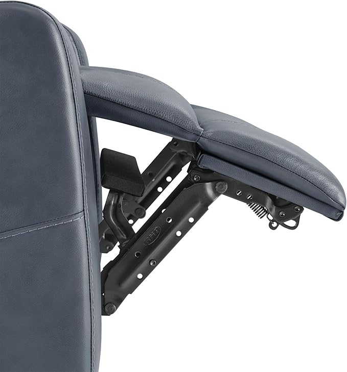 Watson & Whitely Genuine Leather Power Recliner Chairs for Adults, Lay Flat Recliner with Power Headrest, USB Ports and Cup Holders, Electric Reclining Sofa for Living Room, Bedroom, Navy