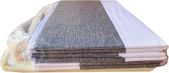 Yawinhe Foldable Storage Basket 3-Pack, Large Fabric Bins with Rope Handle, Used for Organizing Shelves, Closets, Clothes, 12.99''Lx9.05''Wx7.87''H, White/Grey