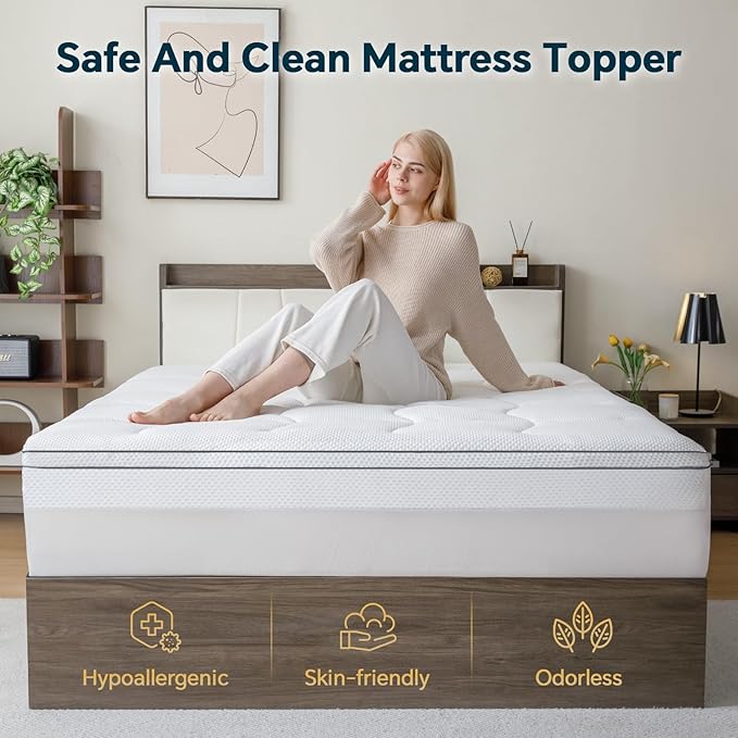 4 Inch Memory Foam Mattress Topper Twin Size - Dual Layer 3 Inch Cooling Gel Memory Pad and 1 Inch Pillow Top Mattress Cover for Back Pain - 39" x 75" x 4"