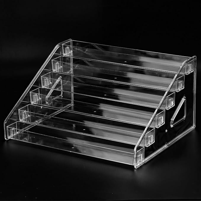 Nail Polish Organizer Clear Acrylic Eyeglasses Display Holder Essential Oil Storage Rack Makeup Stand Tray - 6 Layer