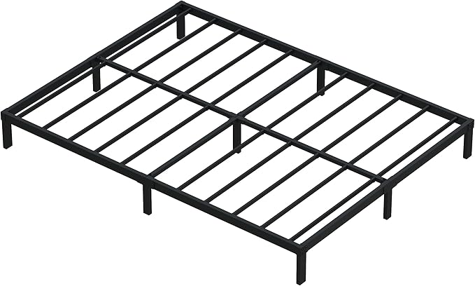 9 Inch King Bed Frame Heavy Duty Low Profile Metal Platform No Box Spring Needed Mattress Foundation, Easy to Assembly, Noise Free, Black