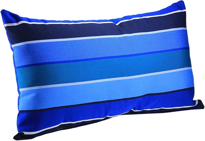 Comfort Classics Set of 2-22x12x4 Sunbrella Indoor/Outdoor Fabrics Lumbar Pillows in Milano Poolside/True Blue Inc.