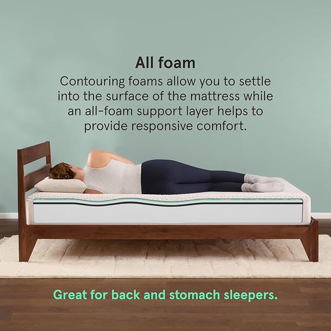 Kin By Tuft & Needle Firm 6" Queen Adaptive Foam Mattress in a Box, Cooling Pressure Relief, Balanced Support, 100 Night Trial, Fiberglass-Free, CertiPUR-US, 10-Year Limited Warranty
