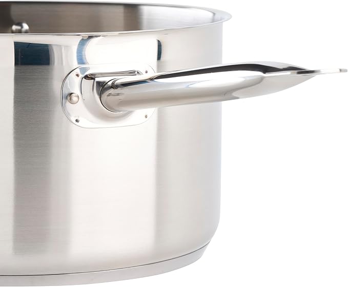 Winco Heavy-Duty Stainless Steel Sauce Pan with Cover and Helper Handle, 10 Quart