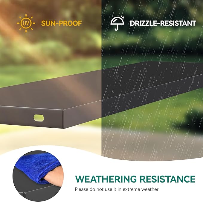 YITAHOME Metal Storage Shed Shelves for 59 cuft Vertical Outdoor Storage Shed，2PCS Space-Saving Waterproof Shelf with 8 Screws for Outdoor Storage Sheds, 51 inx13.8 in, Easy Assembly, 22 lbs, Black