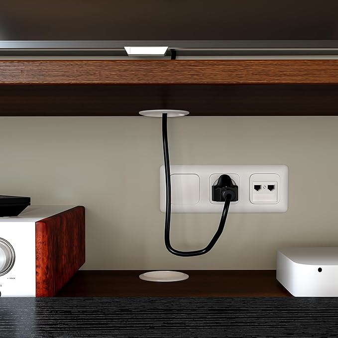 Floating TV Stand Wall Mounted 55'', Modern Media Console with 2 Open Cabinets and 1 Door,Wall Mount TV Console for Living Room Bedroom,Walnut and Black