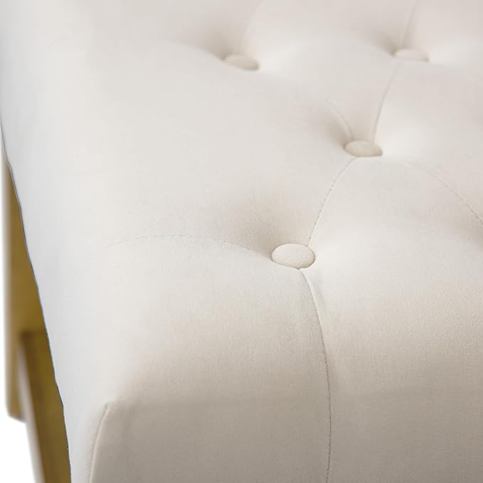 HomePop Tufted Ottoman with Wooden Storage - Cream