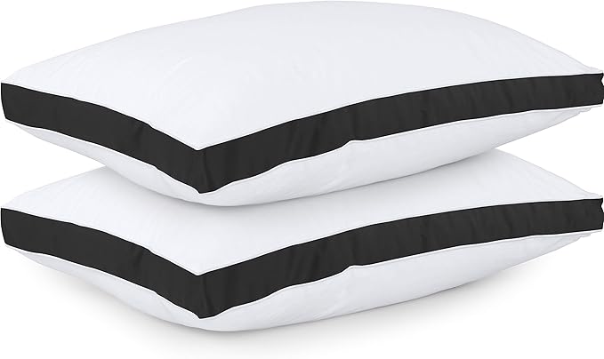 Utopia Bedding Bed Pillows for Sleeping Queen Size (Black), Set of 2, Cooling Hotel Quality, Gusseted Pillow for Back, Stomach or Side Sleepers