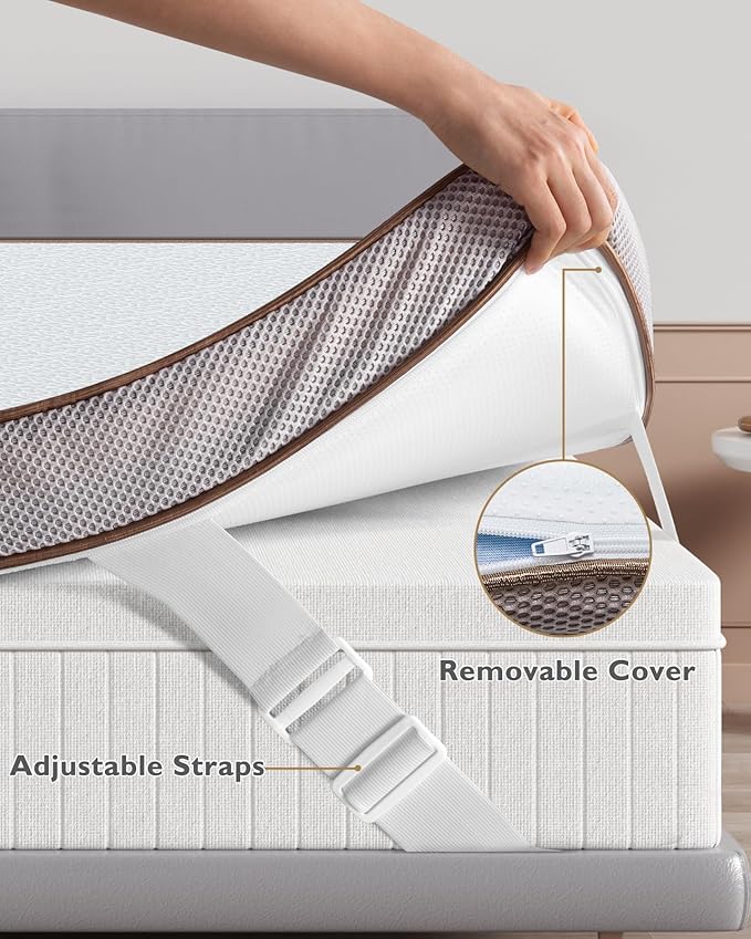 BedStory 3 Inch Gel Memory Foam Mattress Topper King - Pressure Relief Bed Toppers with Breathable Removable Cover and High Density Foam, CertiPUR-US Certified Comfort