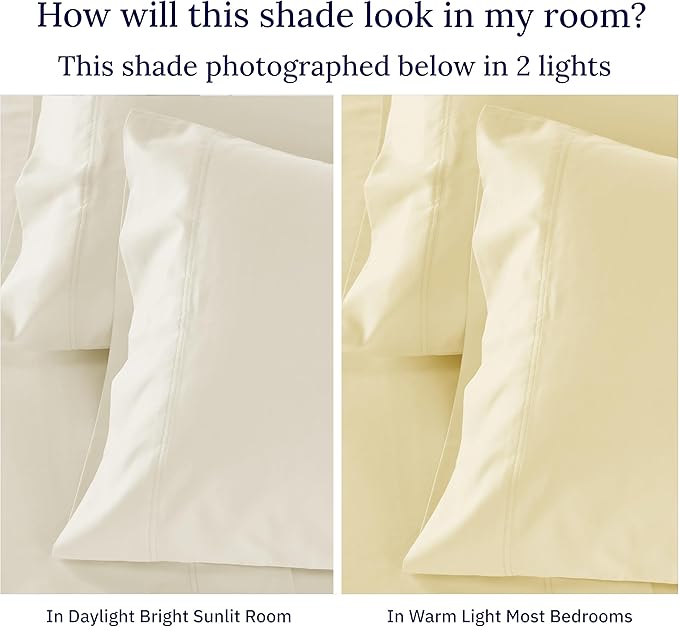 California Design Den Luxury Twin Sheet Set - 100% Cotton, 600 Thread Count Deep Pocket Twin Sheets, Soft Hotel-Quality Bedding with Sateen Weave - Creamy Beige