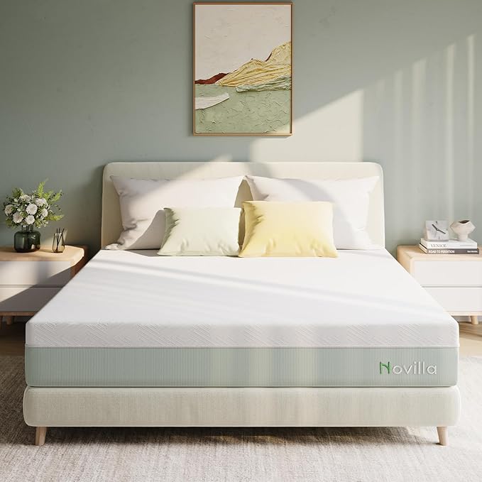 Novilla Mattress Twin Size,12 Inch Gel Memory Foam Mattress in a Box for Cool Night & Motion Isolation,Medium Firm Feel,Bliss