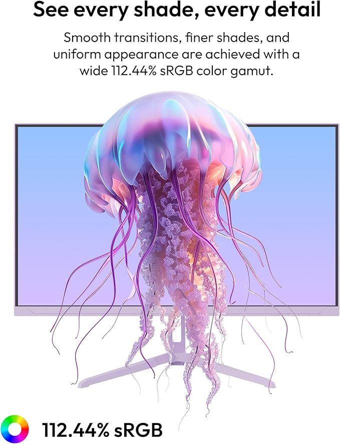 Pixio PX248 Wave Purple 24 inch 200Hz Refresh Rate FHD 1080p Resolution Fast IPS Panel 1ms GTG Response Time Built-in Speakers Gaming Monitor with Adaptive Sync