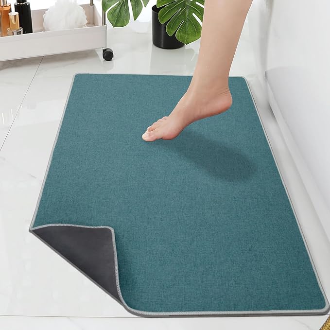 Yancorp 2'x3'Super Thin Bathroom Rugs,Kitchen Outdoor Bath Mat Non Slip Fit Under Door Super Absorbent Shower Rug Washable Indoor Door Mat Small 23.6"*35.4"