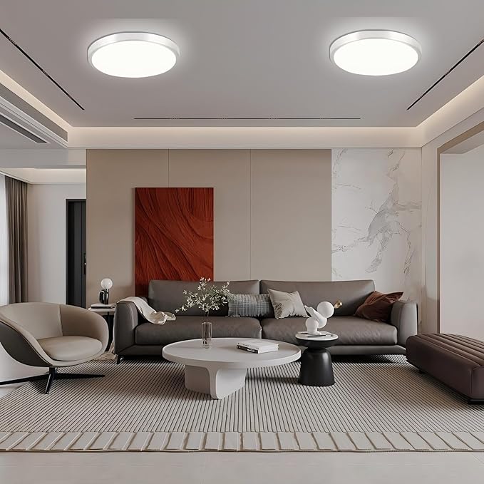 13 Inch LED Flush Mount Ceiling Lights Fixture with Remote Control, Round 24W 2500LM 3000K-6500K Light Color Adjustable, Modern Ceiling Lamp for Bedroom,2 Pack