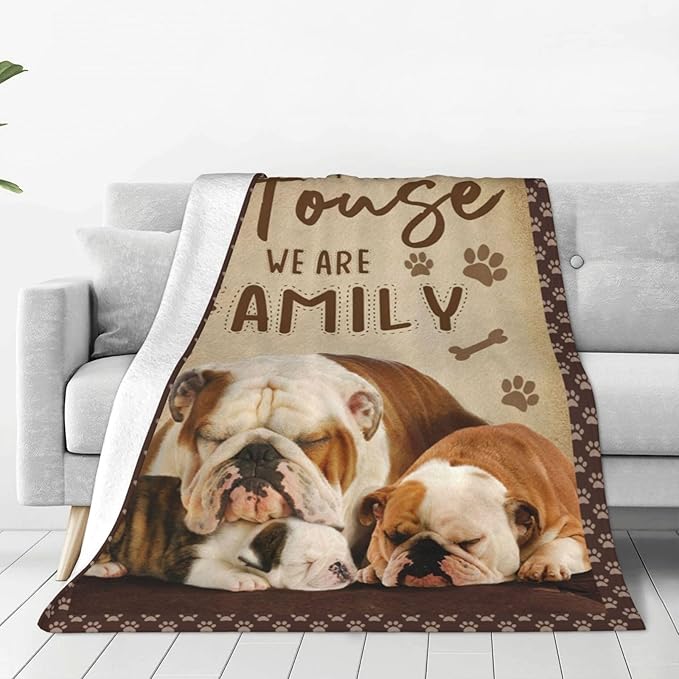 Bulldog Blanket French Bulldog Throw Blankets Cozy Fleece Flannel Blanket Soft Warm Plush Lightweight Bedding Frenchie Decor Bulldog Gifts for Girls Women Boys Teens Kids for Couch Sofa Bed 40"X50"