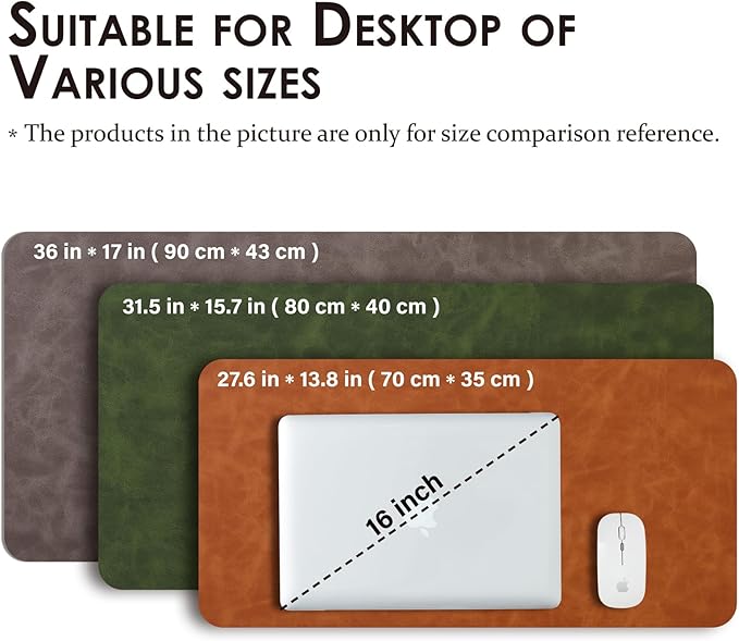 Distressed Leather Desk Mat - Non-Slip PU Desk Pad for Office and Home - Desk Organization and Accessories - Ideal for Large Mouse Pad and Desk Mats on Top of Desks(Espresso,27.6"x 13.8")