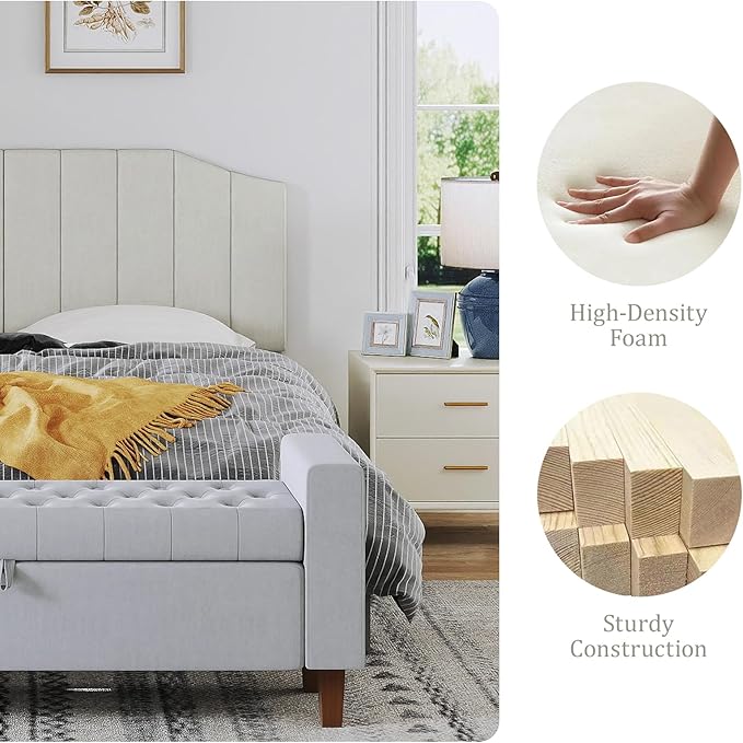 King Size Headboard Only, Velvet Upholstered Headboard King/California King Size Wall Mount and Bed Frame Mount, Featuring High-Density Sponge Padding Easy Assembly Comfort Style-Cream