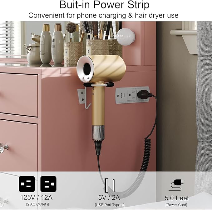 Vanity Desk with Mirror and Lights, Makeup Vanity Desk with Lights 3 Colors, LED Reinforced Glass Vanity, Makeup Vanity with 11 Storage Drawer, Dressing Table for Bedroom Dressing Room (Pink)