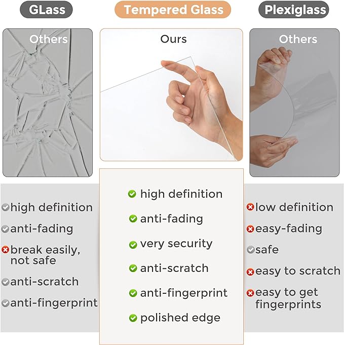 12x12 Frame - Metal Square Picture Frame With Tempered Glass 12x12 Frame With Mat For 8x8 Minimalist Modern Poster Frame Hanging Hardware Included (Black, 3Pcs)