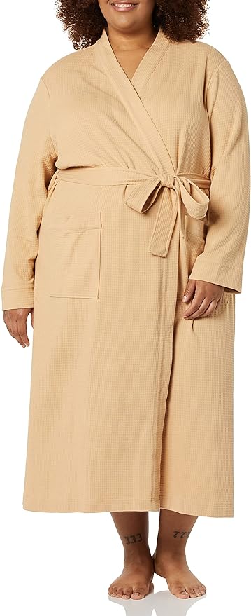 Amazon Essentials Women's Lightweight Waffle Full-Length Robe (Available in Plus Size)